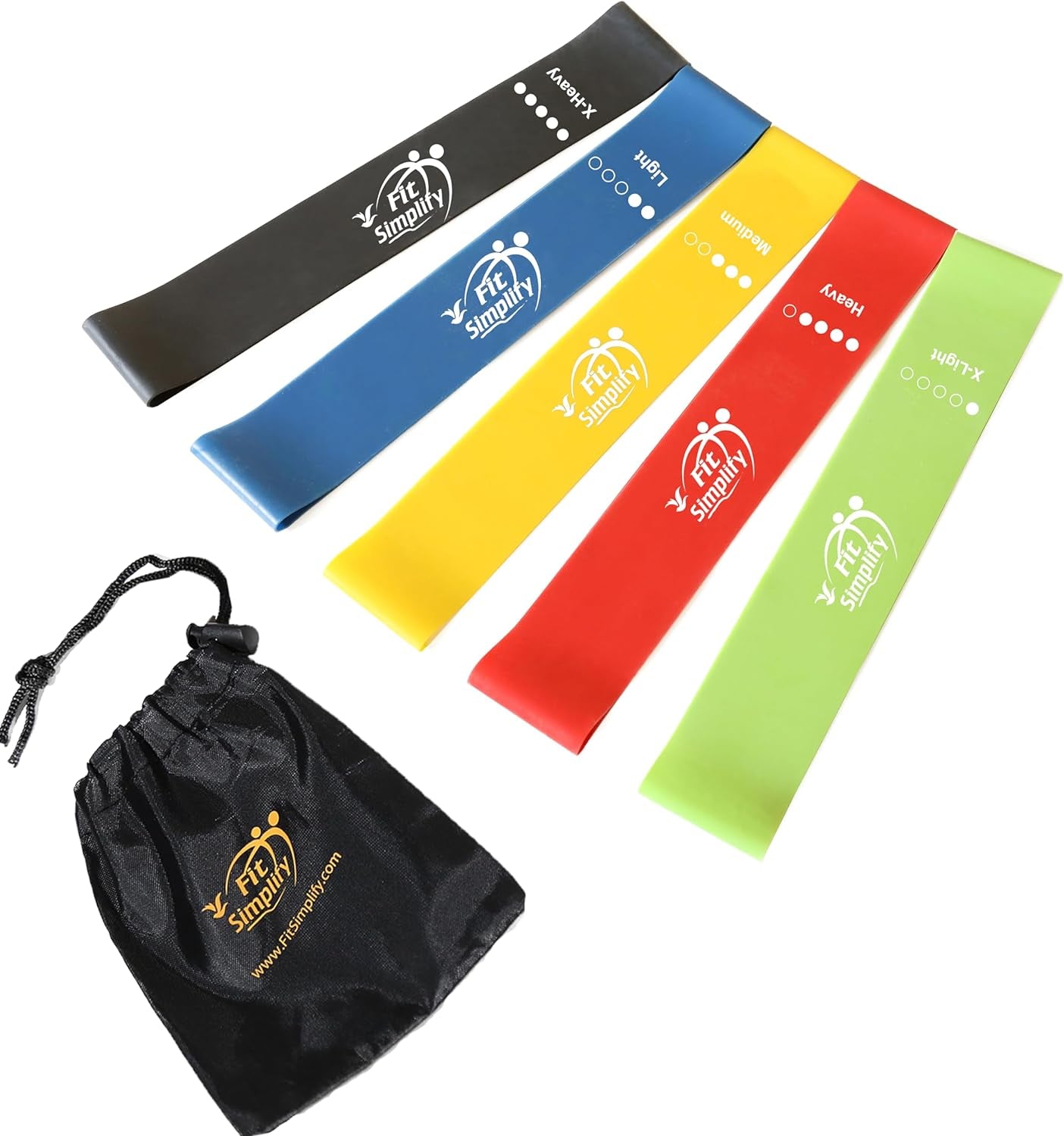 Resistance Loop Exercise Bands with Instruction Guide and Carry Bag, Set of 5 | | Assorted