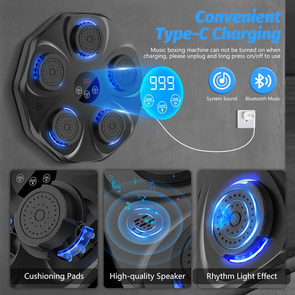 Music Boxing Machine — Wall-Mounted Punch Trainer with Gloves | |