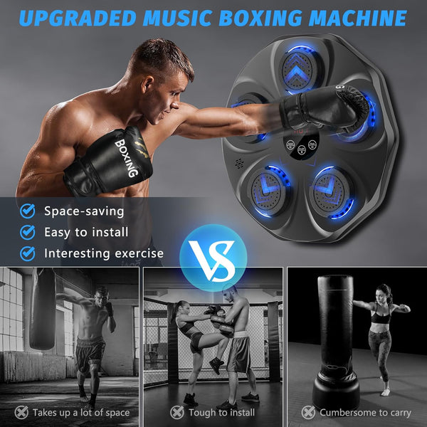 Music Boxing Machine — Wall-Mounted Punch Trainer with Gloves | |